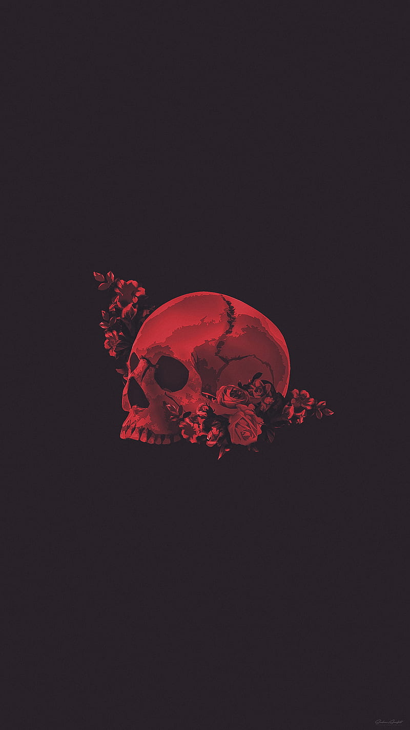 Skull With Flowers Srabonsana Aesthetic Art Black Dark Dead Flower Glitch Hd Phone Wallpaper Peakpx