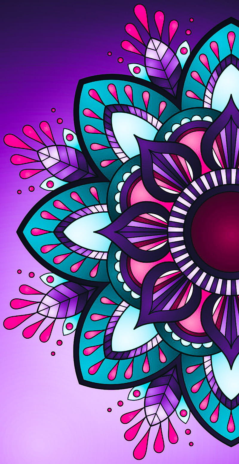 Purple mandala, flower, HD phone wallpaper | Peakpx