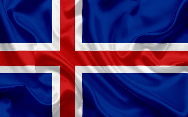 Icelandic flag, Iceland, Europe, silk flag, flag of Iceland, HD wallpaper
