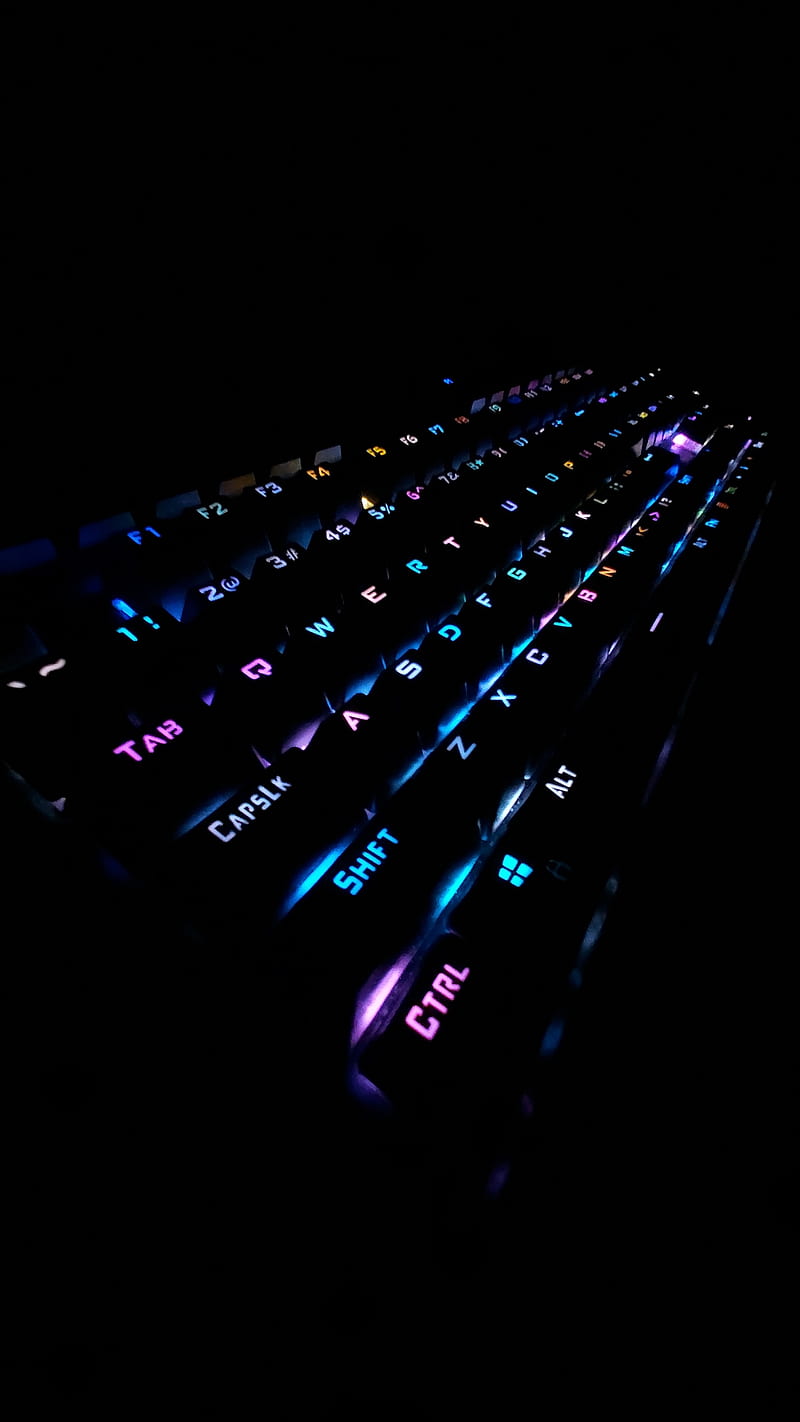 Download Rainbow Neon Light Computer Keyboard Wallpaper  Wallpaperscom