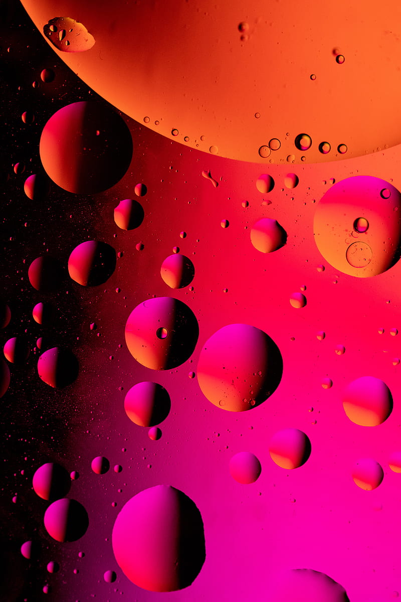 bubbles, liquid, oil, paint, macro, HD phone wallpaper