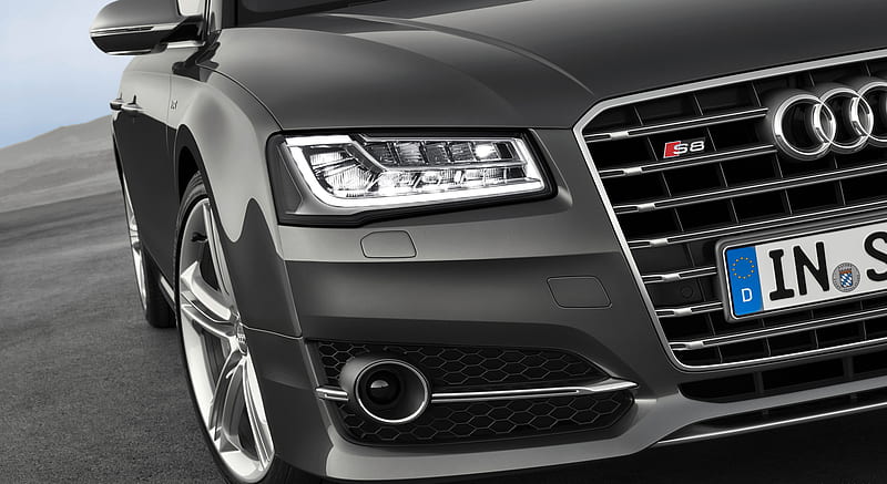 Audi S8 (2014) Daytona Grey perl effect - Matrix , car, HD wallpaper