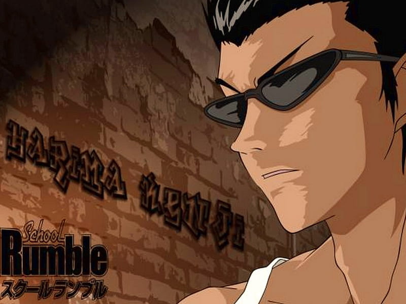 School Rumble Hario, glases, tough, anime, cools, man, HD wallpaper