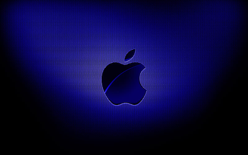 Apple dark blue logo, dark blue grid backgrounds, brands, Apple logo,  grunge art, HD wallpaper | Peakpx