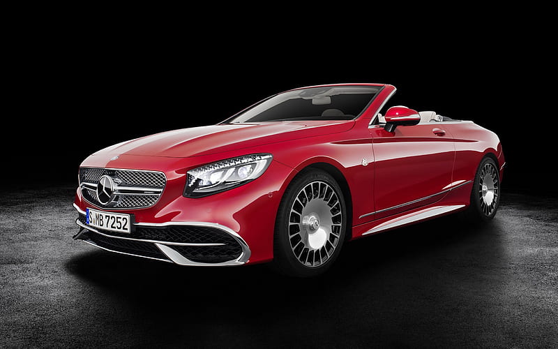 Mercedes-Maybach S650 Cabriolet, 2017, red convertible, red Maybach, convertible Maybach, HD wallpaper