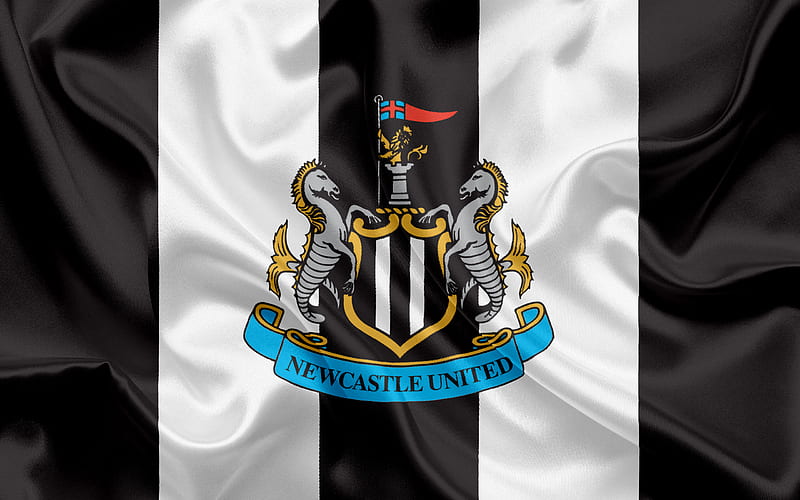 Newcastle United, Football Club, Premier League, football, Newcastle upon Tyne, United Kingdom, England, flag, emblem, logo, English football club, HD wallpaper
