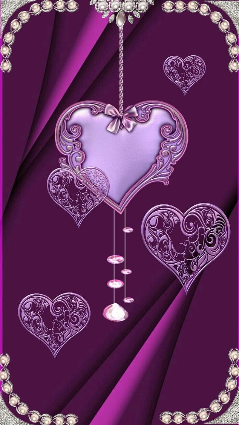 heart, purple, HD phone wallpaper