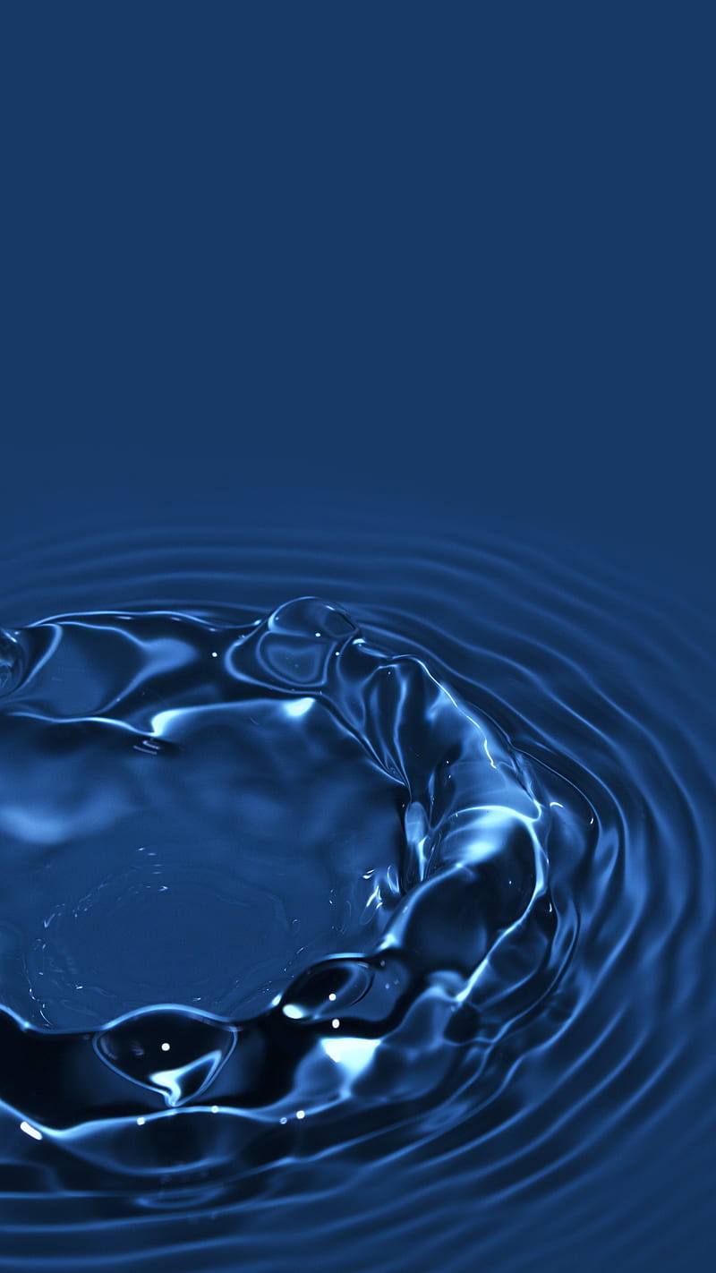 Splash, water, blue, drop, design, galaxy, ios, s9, s8, HD phone wallpaper