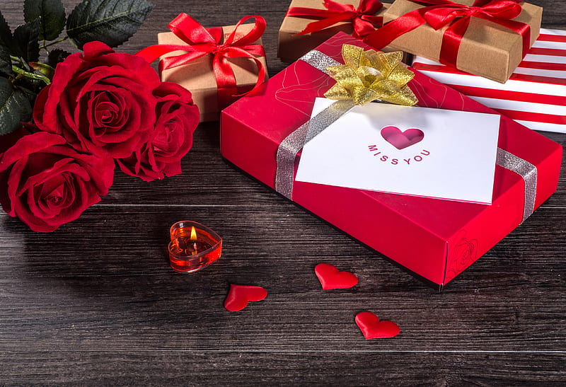 Holiday, Valentine's Day, Flower, Gift, Heart, Love, Still Life, HD wallpaper