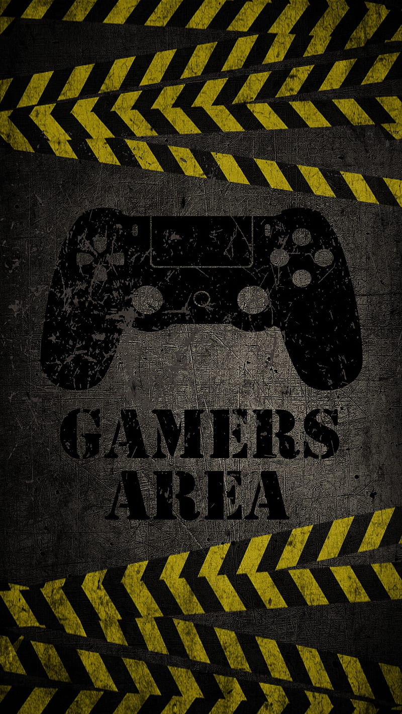 Game zone, area, gamers, play, ps, sayings, sign, xbox, yellow, HD phone wallpaper
