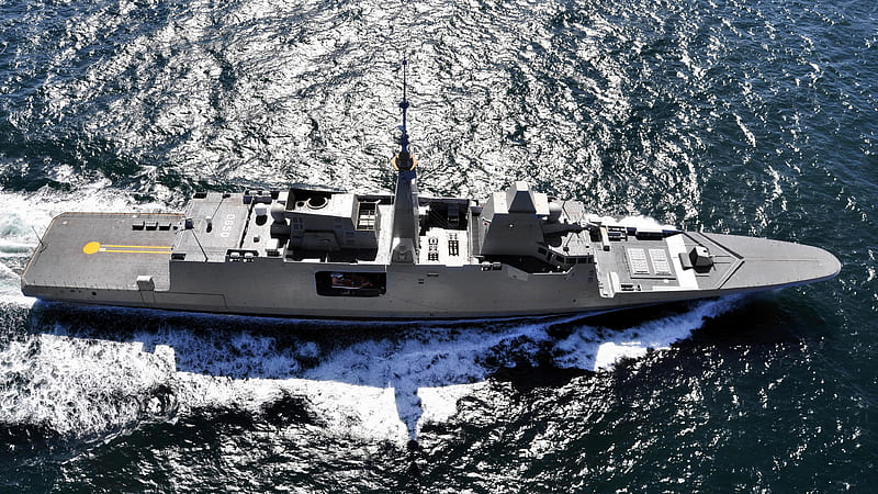 FS Aquitane, D650, FREMM multipurpose frigate, French Navy, French warship, top view, HD wallpaper