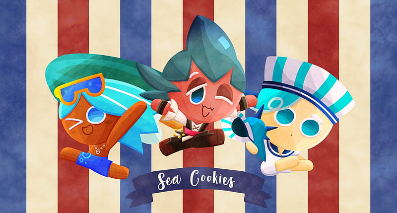 Video Game, Cookie Run: OvenBreak, Peppermint Cookie (Cookie Run) , Soda Cookie (Cookie Run) , Sorbet Shark Cookie (Cookie Run), HD wallpaper
