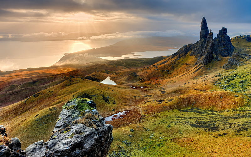 Storr hill panorama scotland-Nature, HD wallpaper
