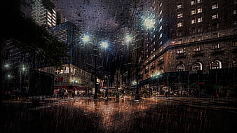 New York City Wallpaper 4K, Night, Cityscape, City lights