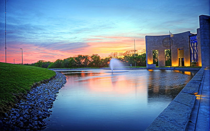 bob dole library lawrence kansas-travel landscape, HD wallpaper