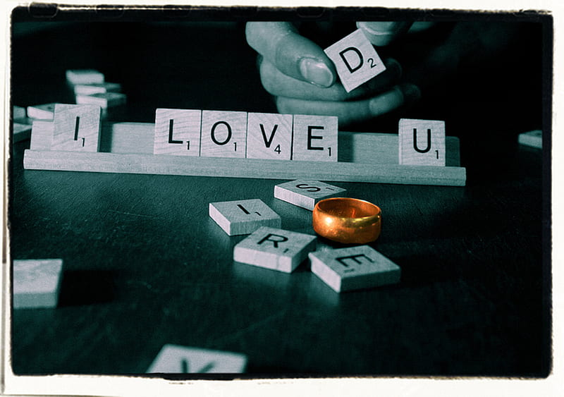 sad scrabble, games, words, game, black, marriage, divorce, graphy, loved, love, sad, tears, hate, ring, white, cry, HD wallpaper