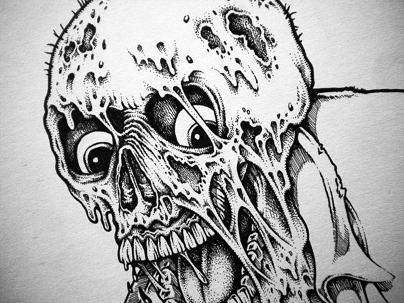 Skull Screwed, artistic, skeleton, fantasy, dark, drawing, horror, skull, HD wallpaper