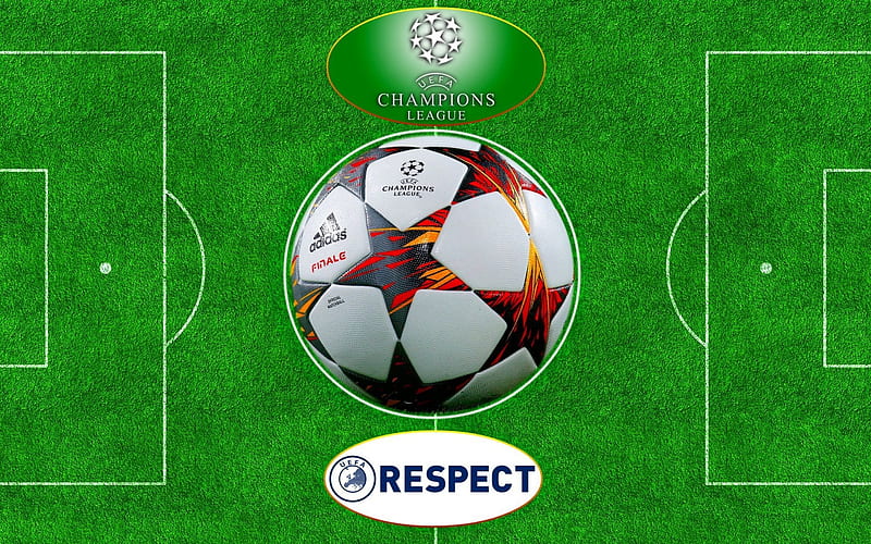 UEFA Champions League, football stadium, ball of Champions League, HD wallpaper