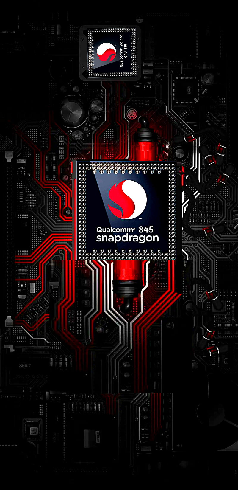 Note 9 Qualcomm, amoled, black, board, brand, chipset, logo, octacore cpu, red, samsung galaxy note 9, HD phone wallpaper