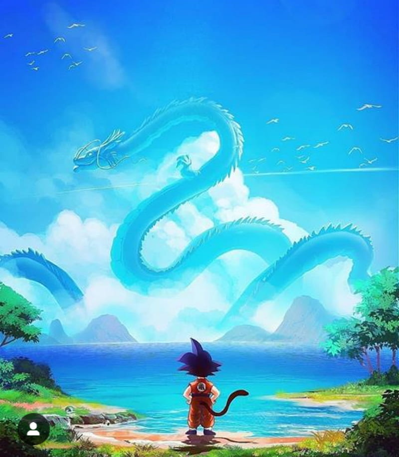 Goku, shenron, dragon ball, HD phone wallpaper