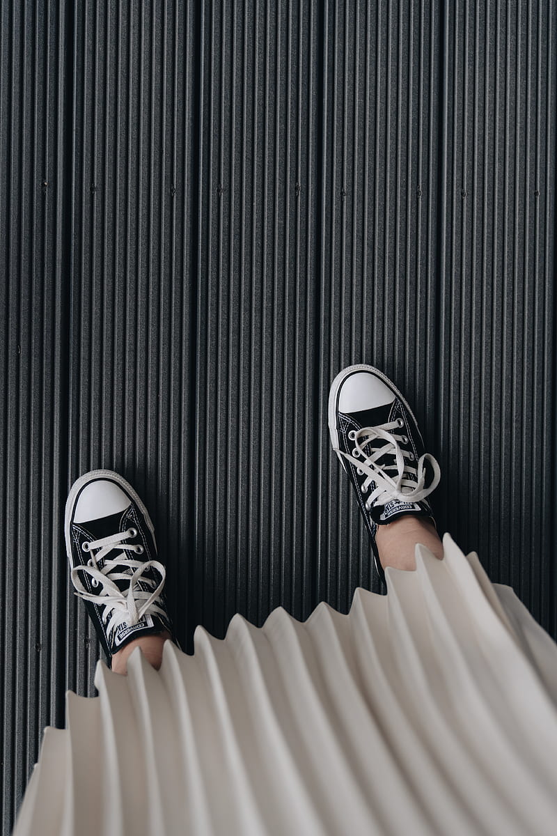 Person Wearing Black and White Shoes, HD phone wallpaper