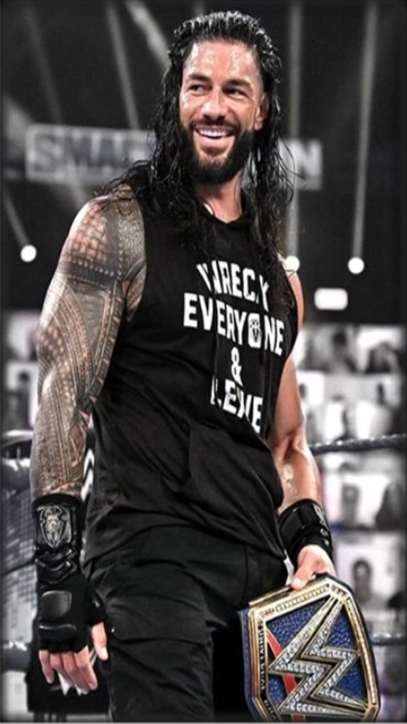 Roman Reigns, belt, nxt, raw, smackdown, the big dog, title, wwe, HD phone wallpaper