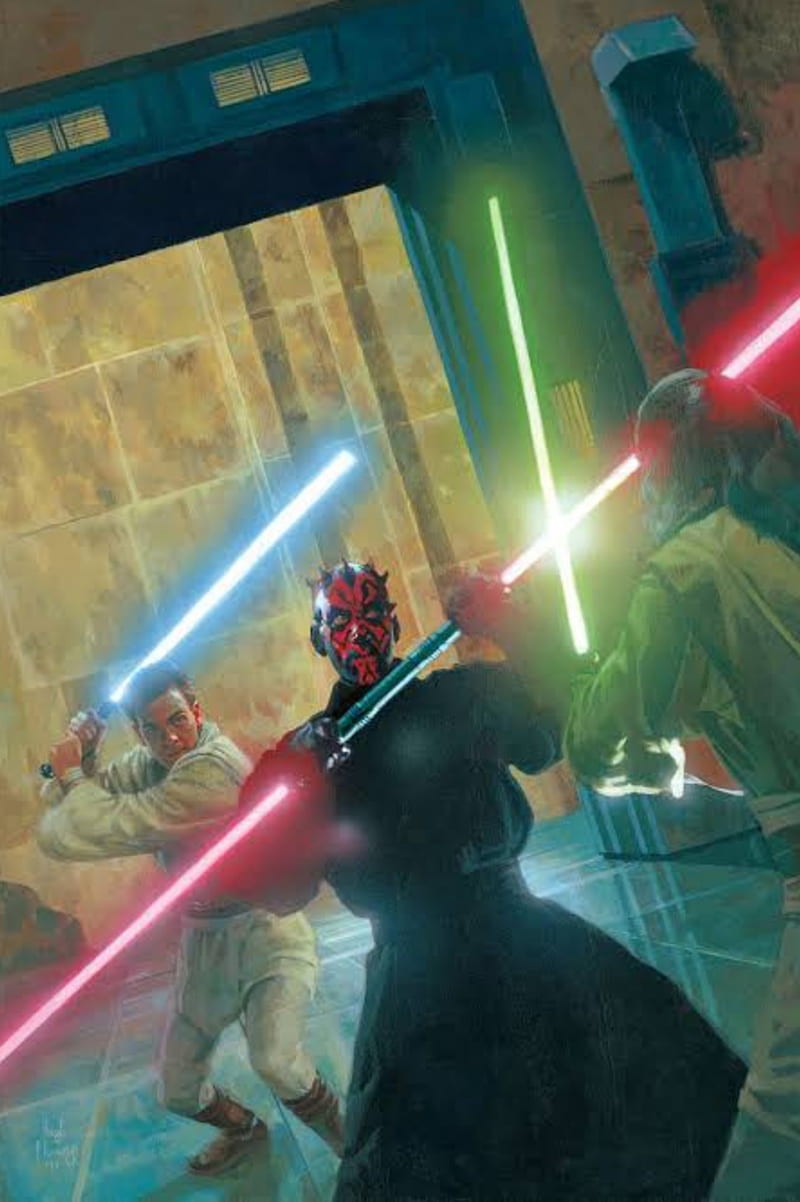 Wallpaper Star Wars, Darth Maul, Star wars, fan art, Qui-Gon Jinn, Yuri  Chemezov for mobile and desktop, section фантастика, resolution 2345x1080 -  download