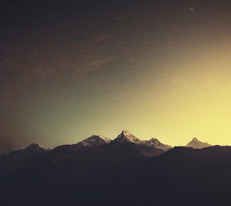 mountain silhouette, HD wallpaper