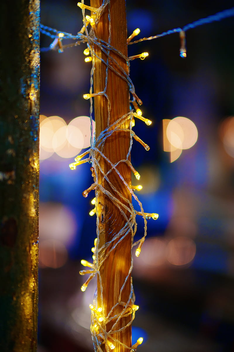 5k Free Download Pillar Garland Bokeh Glare Holiday Hd Phone