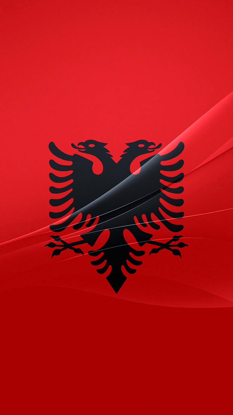 Albania, black, eagle, flag, logo, red, symbol, xperia, z4, HD phone wallpaper