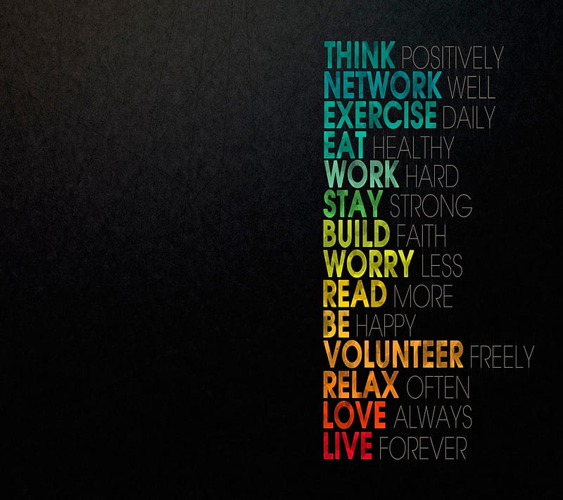 Live Forever, be, eat, love, sayings, work, HD wallpaper