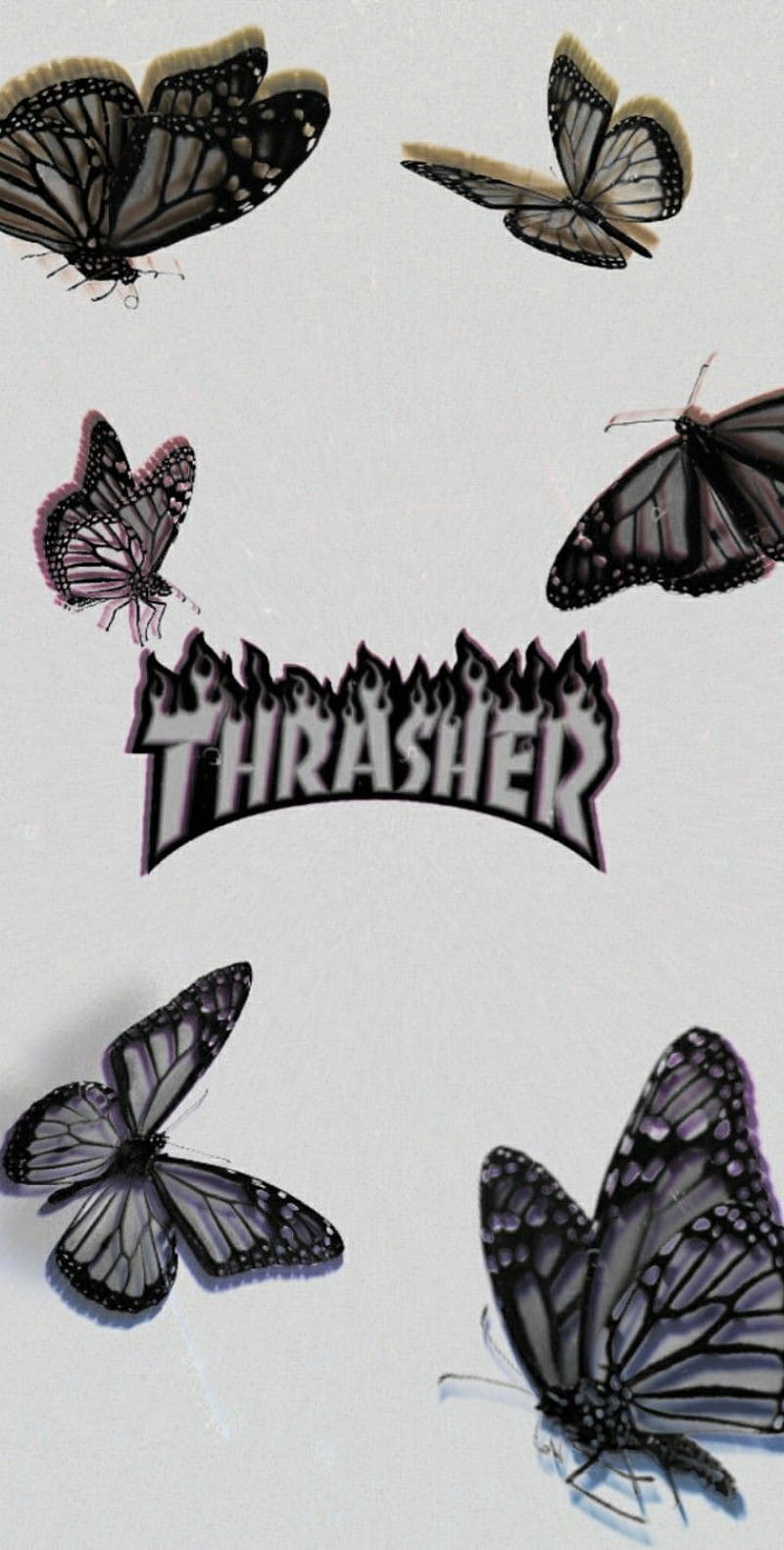 Thrasher, mariposa, moda, trasher, Fondo de pantalla de teléfono HD | Peakpx