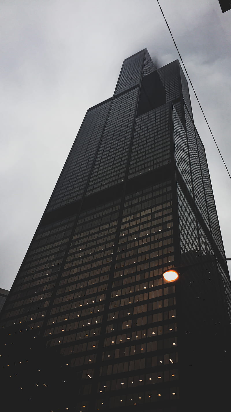 Chicago Willis Tower, building, buildings, chicago, city, downtown, illinois, HD phone wallpaper