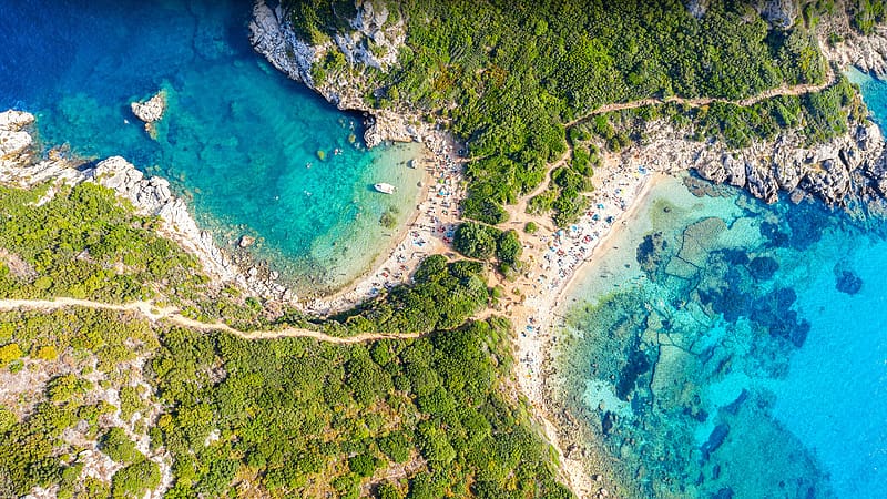 Porto Timoni beach Corfu Greece Bing, HD wallpaper