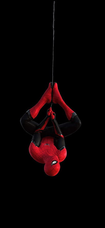 Spiderman Amoled, black, far from home, HD phone wallpaper