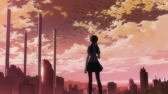 sora yori mo tooi basho tamaki mari #running profile view #city #Anime  #1080P #wallpaper #hdwallpaper #desktop