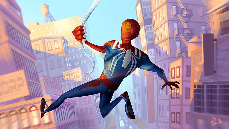 Spider Man Ps4 Fanart, spiderman-ps4, spiderman, games, artist, artwork, digital-art, artstation, HD wallpaper