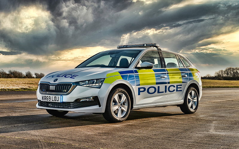 Skoda Scala Police R, 2020 cars, UK-spec, police cars, 2020 Skoda Scala, Skoda, HD wallpaper