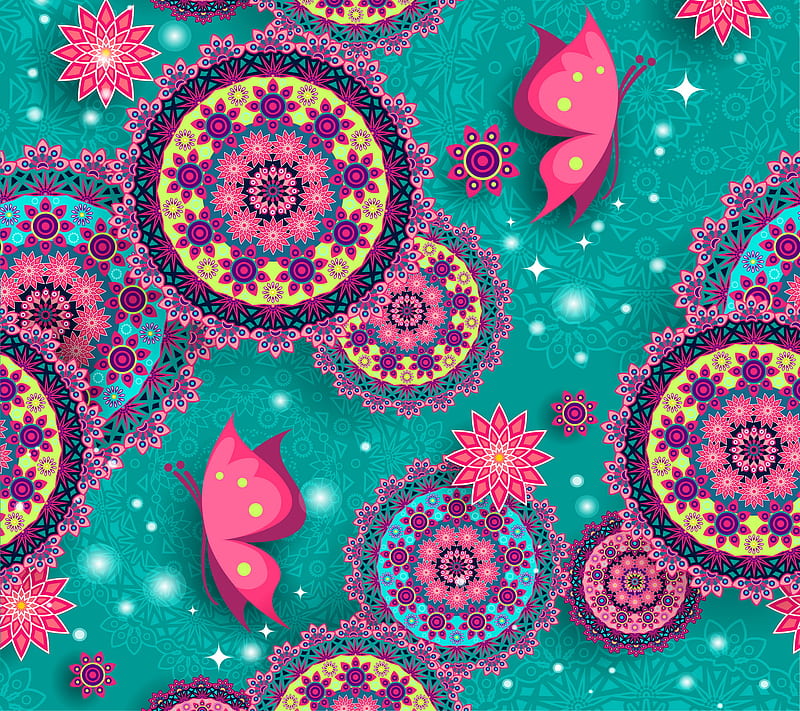 Floral Pattern, abstract, colorful, flow, oriental, spring, summer, HD wallpaper