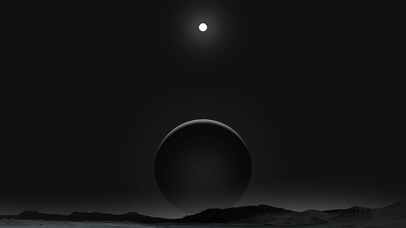 Planet Dark Black Moon , planet, dark, moon, artist, artwork, digital-art, HD wallpaper