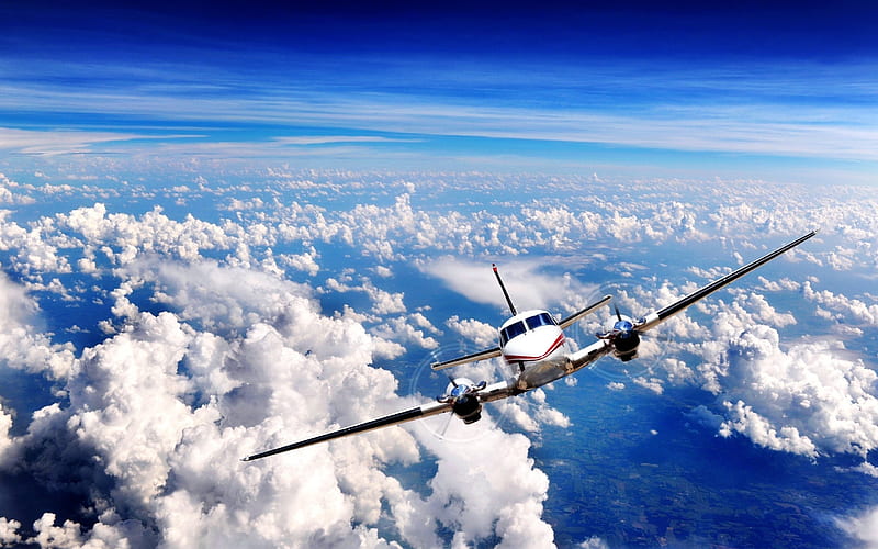 aircraft in flight-civil aviation aircraft, HD wallpaper