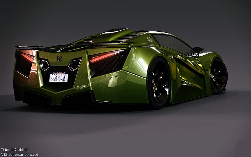 2013 V-12 Goblin Concept, Goblin, Green, carros, Concept, V-12, HD wallpaper