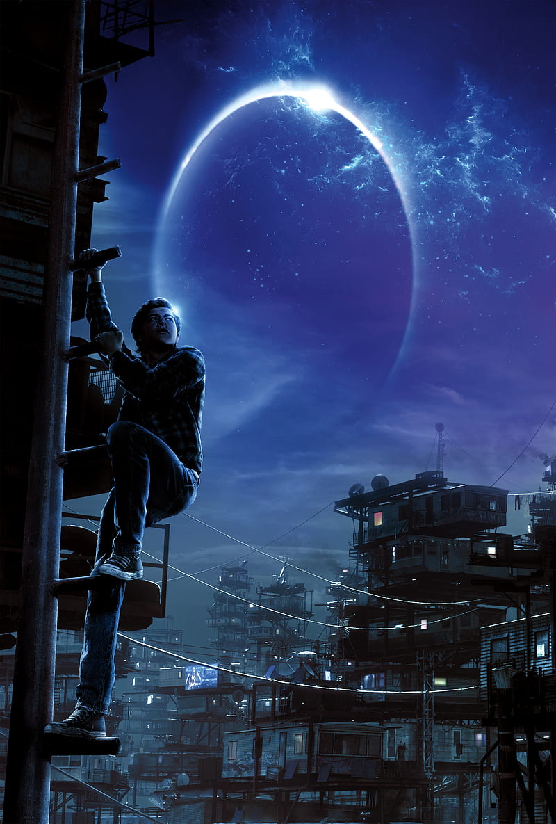 ready player one, galaxy, light, moon, movie, graphy, planets, space, HD phone wallpaper