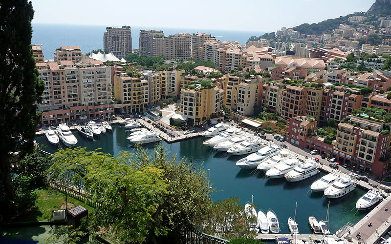 Montecarlo Harbour, architecture, city, boats, harbour, location, famous, bonito, HD wallpaper