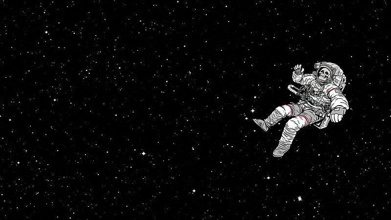 Astronaut Skull Sky Falling Dark , astronaut, skull, artist, artwork, digital-art, dark, black, HD wallpaper