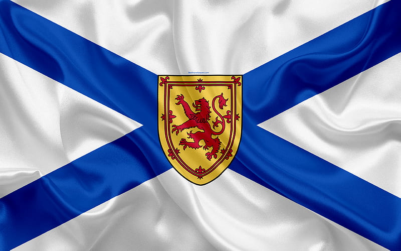 Flag of Nova Scotia, Canada province, Nova Scotia, silk flag, Canadian symbols, HD wallpaper