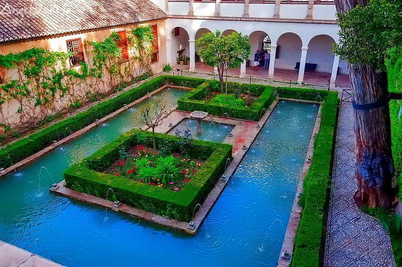 Alhambra, Granada, Spain, castle, Andalusia, HD wallpaper