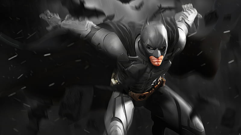 Batman Christian Bale Artwork, batman, superheroes, artwork, art, artstation, HD wallpaper