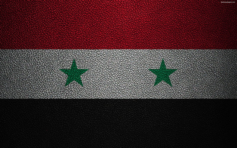 Flag of Syria leather texture, Syrian flag, Asia, world flags, Syria, HD wallpaper