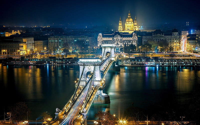 Budapest Hungary At Night-, HD wallpaper